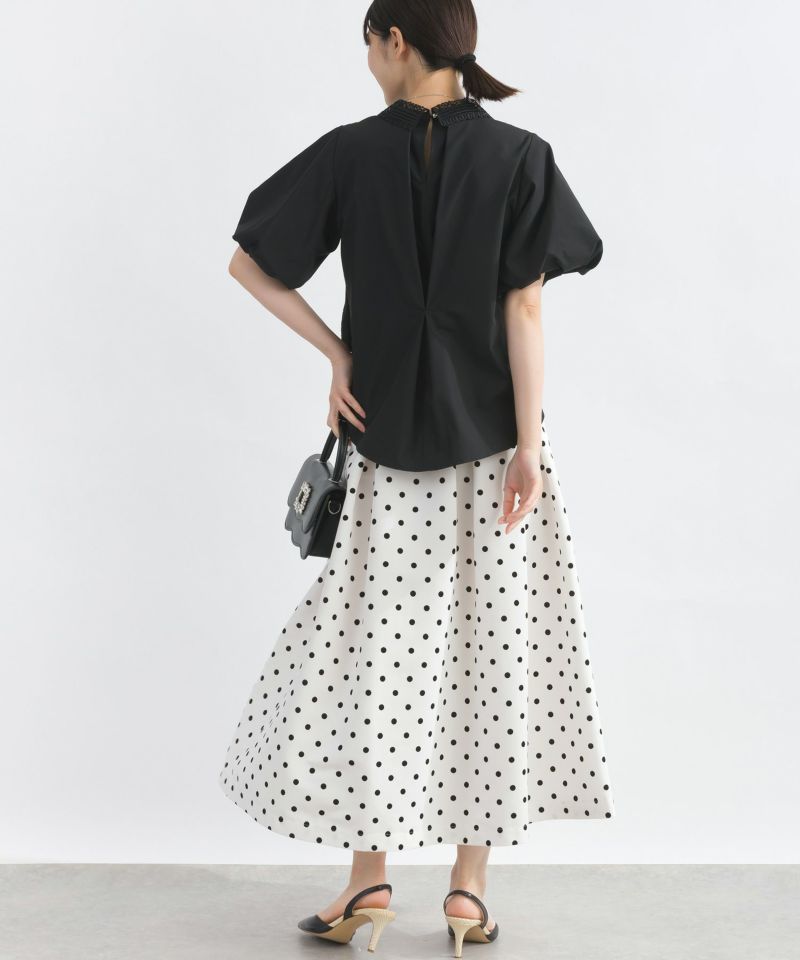 美品　sov. ソブ　パフスリーブレースブラウス　バルーンスリーブ　ストレッチ hit821-0154_m1.jpg