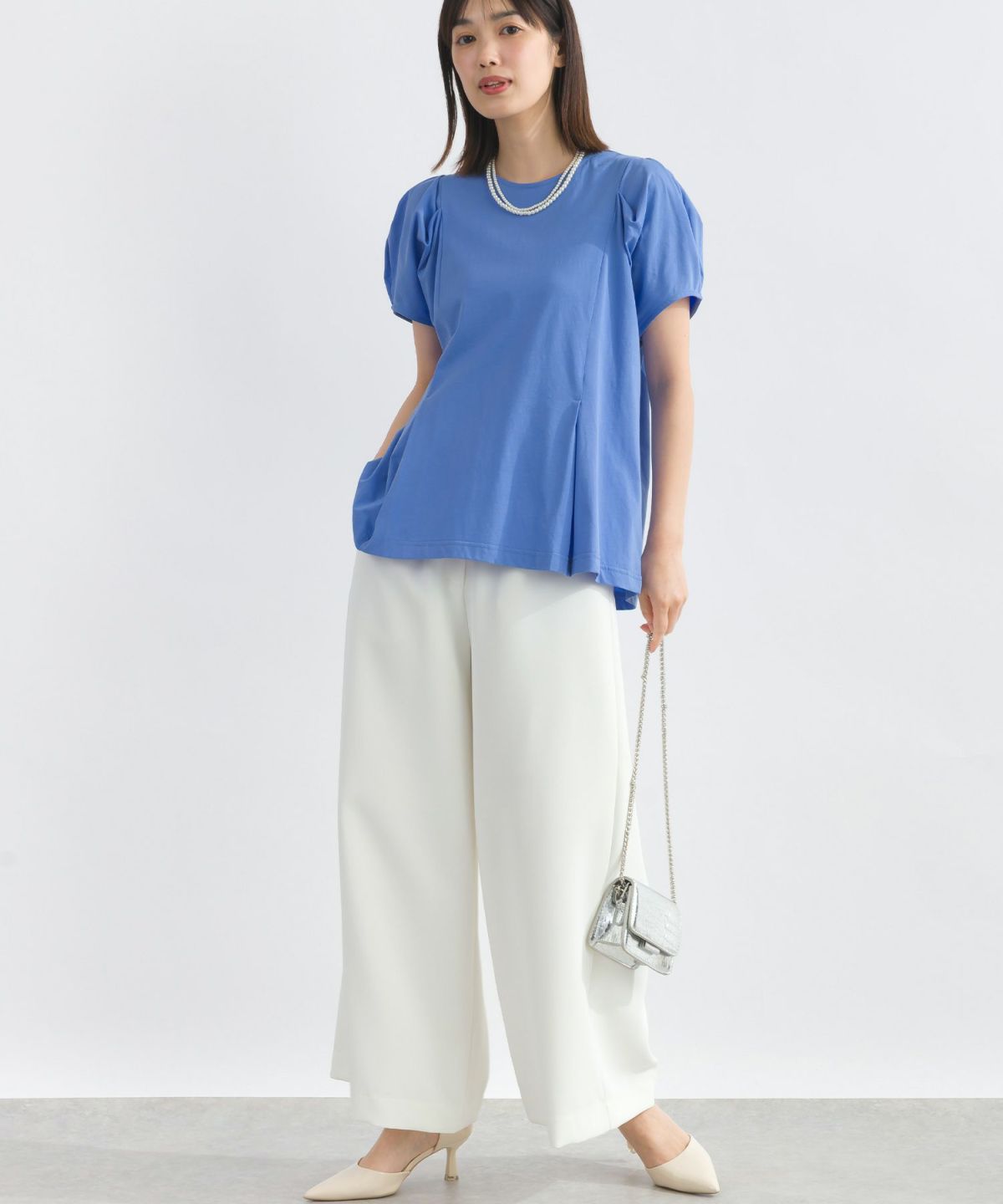 model：H162　着用サイズ：M　サックスブルー