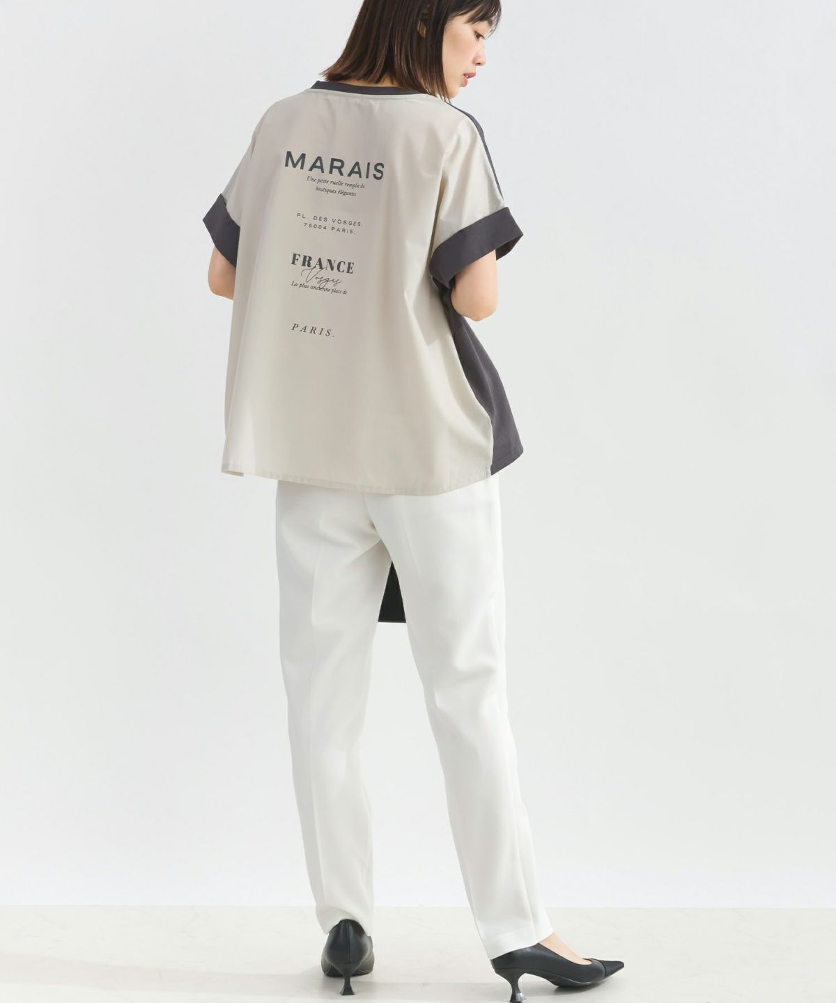 model：H162　着用サイズ：M　チャコールグレー