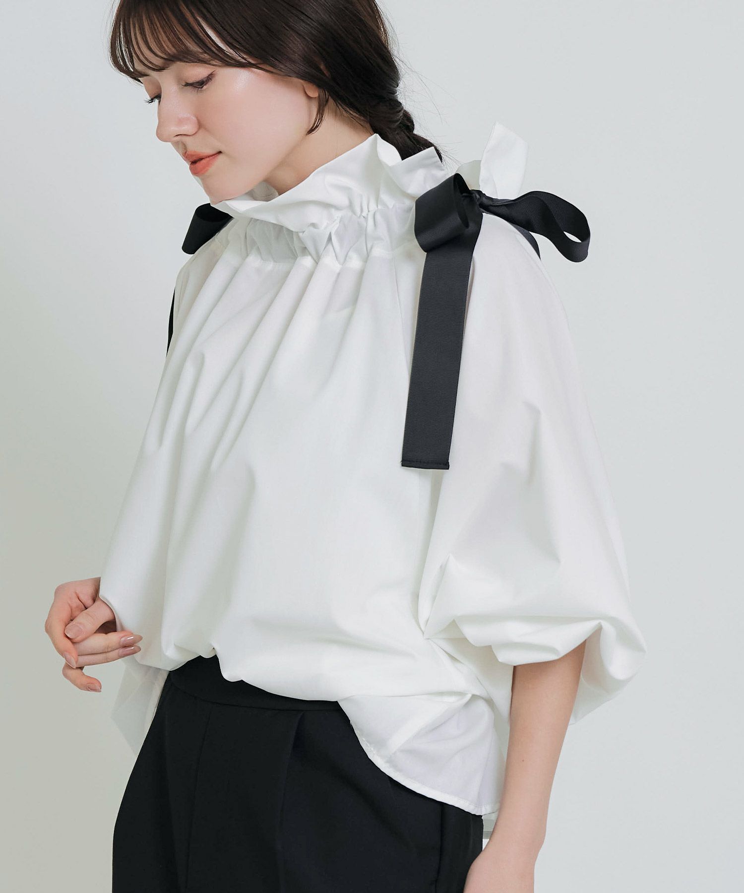 model：H155　着用サイズ：M　オフホワイト