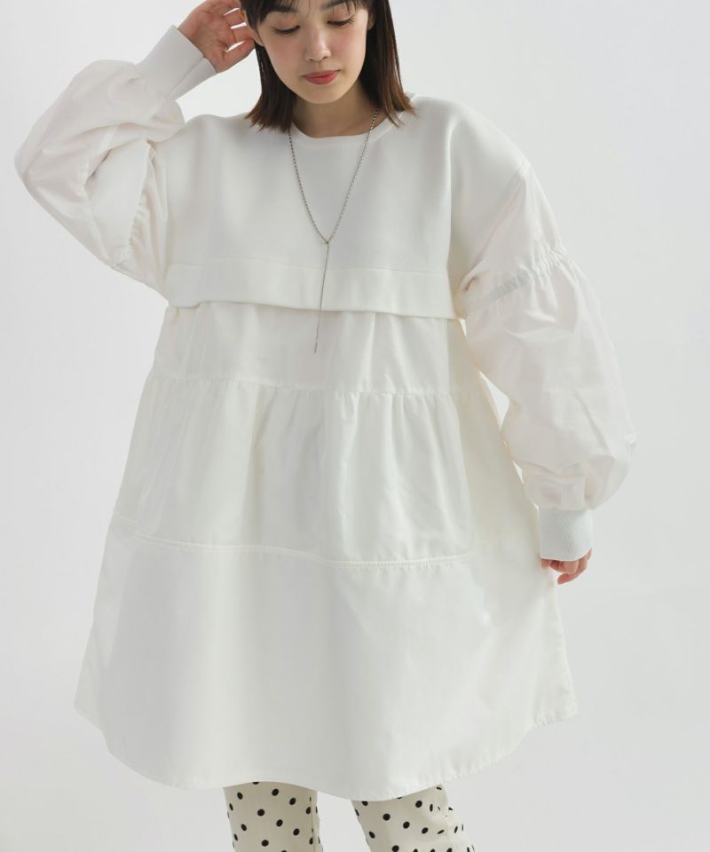 model：H162　着用サイズ：M　オフホワイト