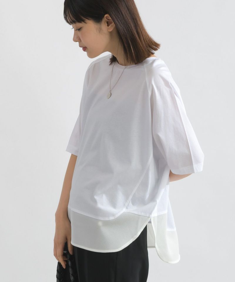 キュー Q 裾バルーンプルオーバー （アイボリー） EC限定 Premium Cool Smooth サーキュラー刺繡ロゴPTプル