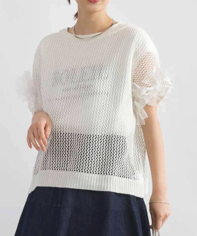 model：H162　着用サイズ：M　オフホワイト