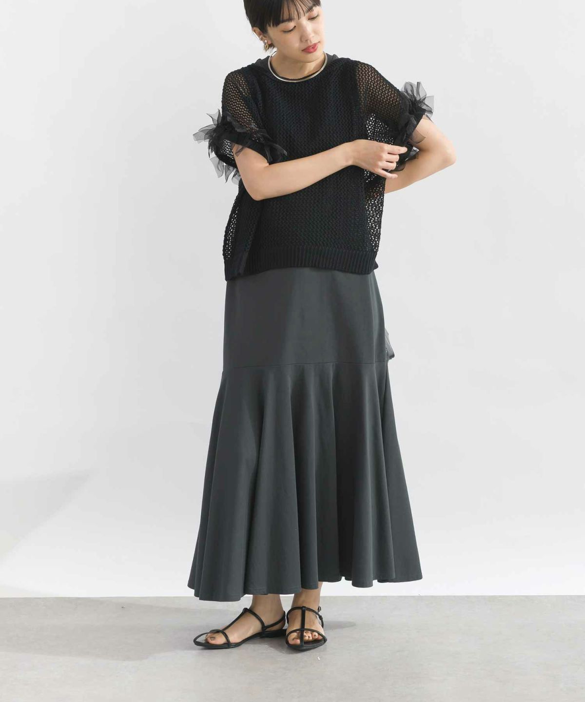 model：H162　着用サイズ：M　ブラック