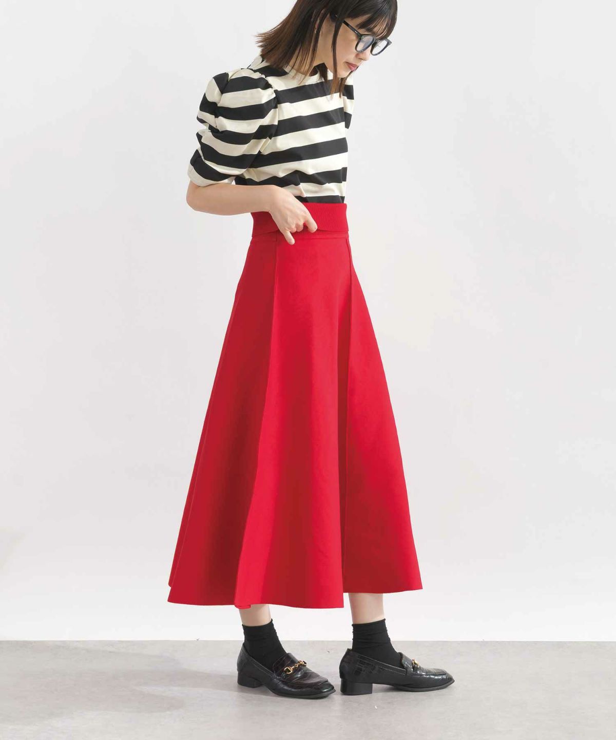 model：H162　着用サイズ：M　レッド