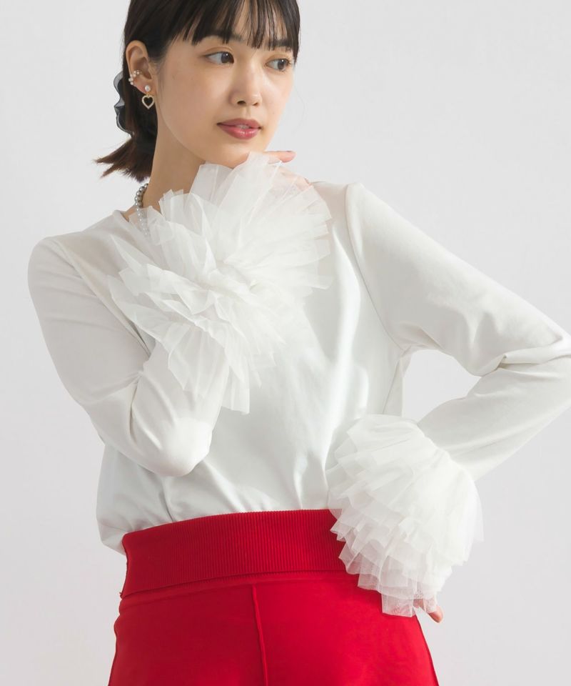 model：H162　着用サイズ：M　オフホワイト