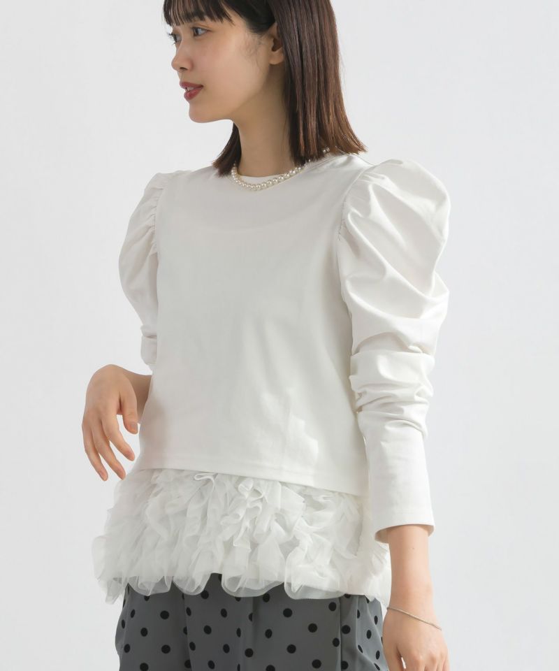 model：H162　着用サイズ：M　オフホワイト