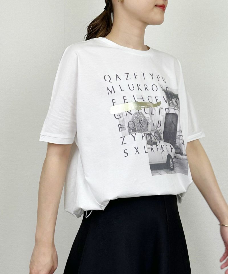 model：H164　着用サイズ：M　オフホワイト