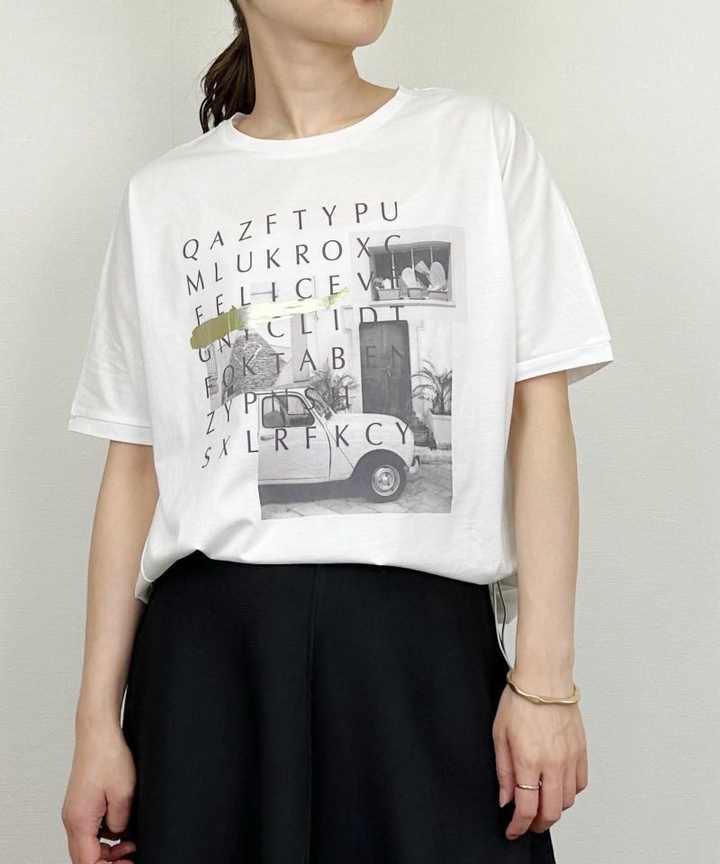 model：H164　着用サイズ：M　オフホワイト