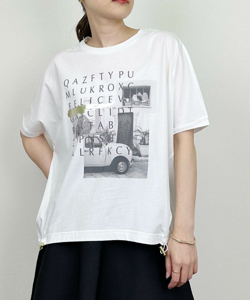 model：H164　着用サイズ：M　オフホワイト