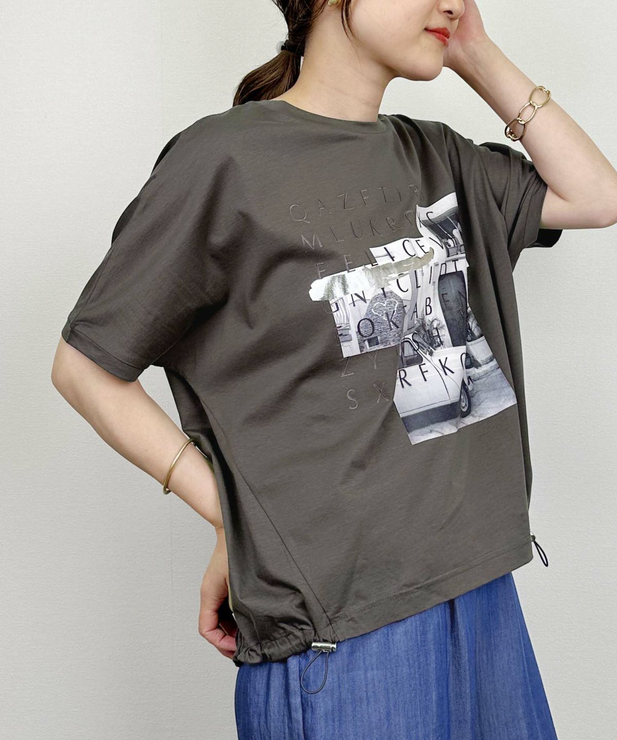 model：H164　着用サイズ：M　チャコールグレー