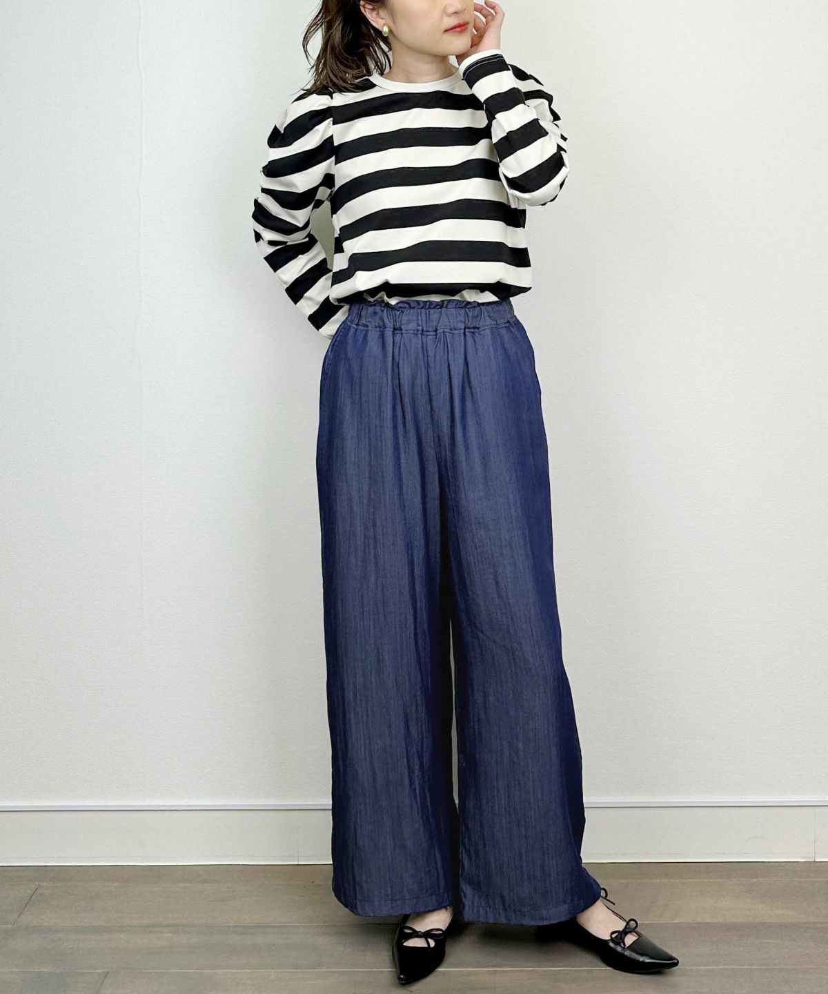 model：H164　着用サイズ：M　ダークブルー