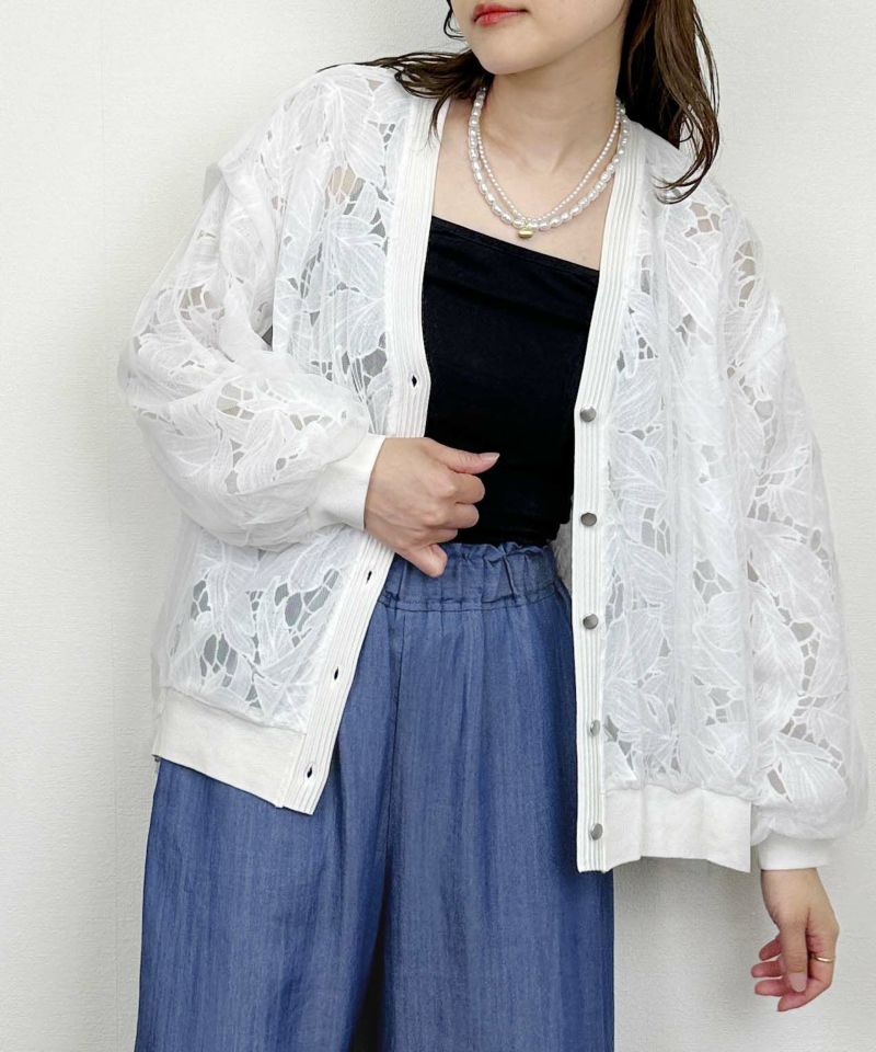 model：H164　着用サイズ：M　オフホワイト