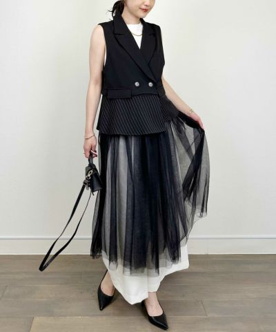 ＊超美品＊ PICCIN フード付きモッズコート & ボートネックニット ストレッチコクーンシルエットデザインコート 36-1223｜40代 50