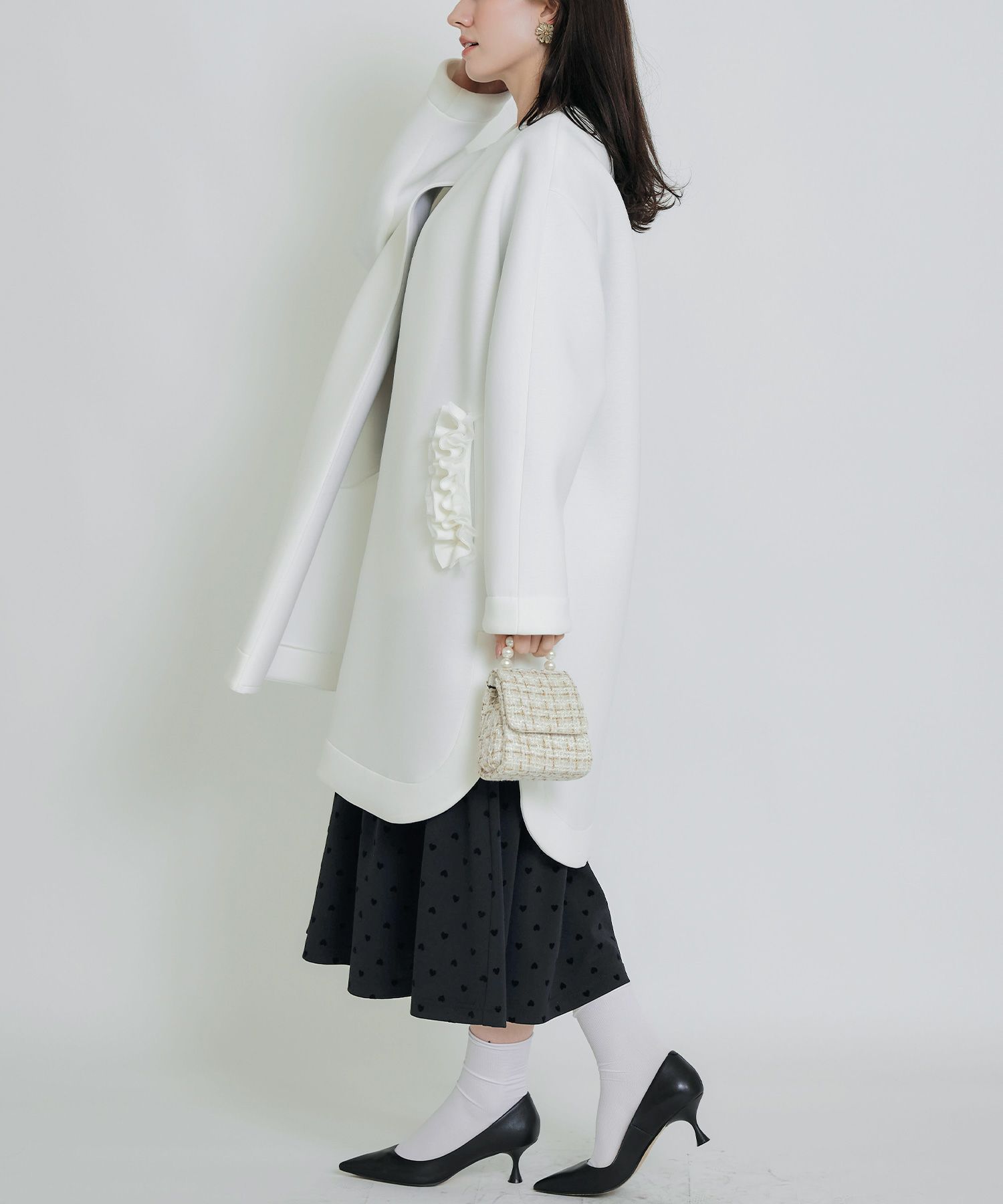 model：H155　着用サイズ：M　チャコールグレー