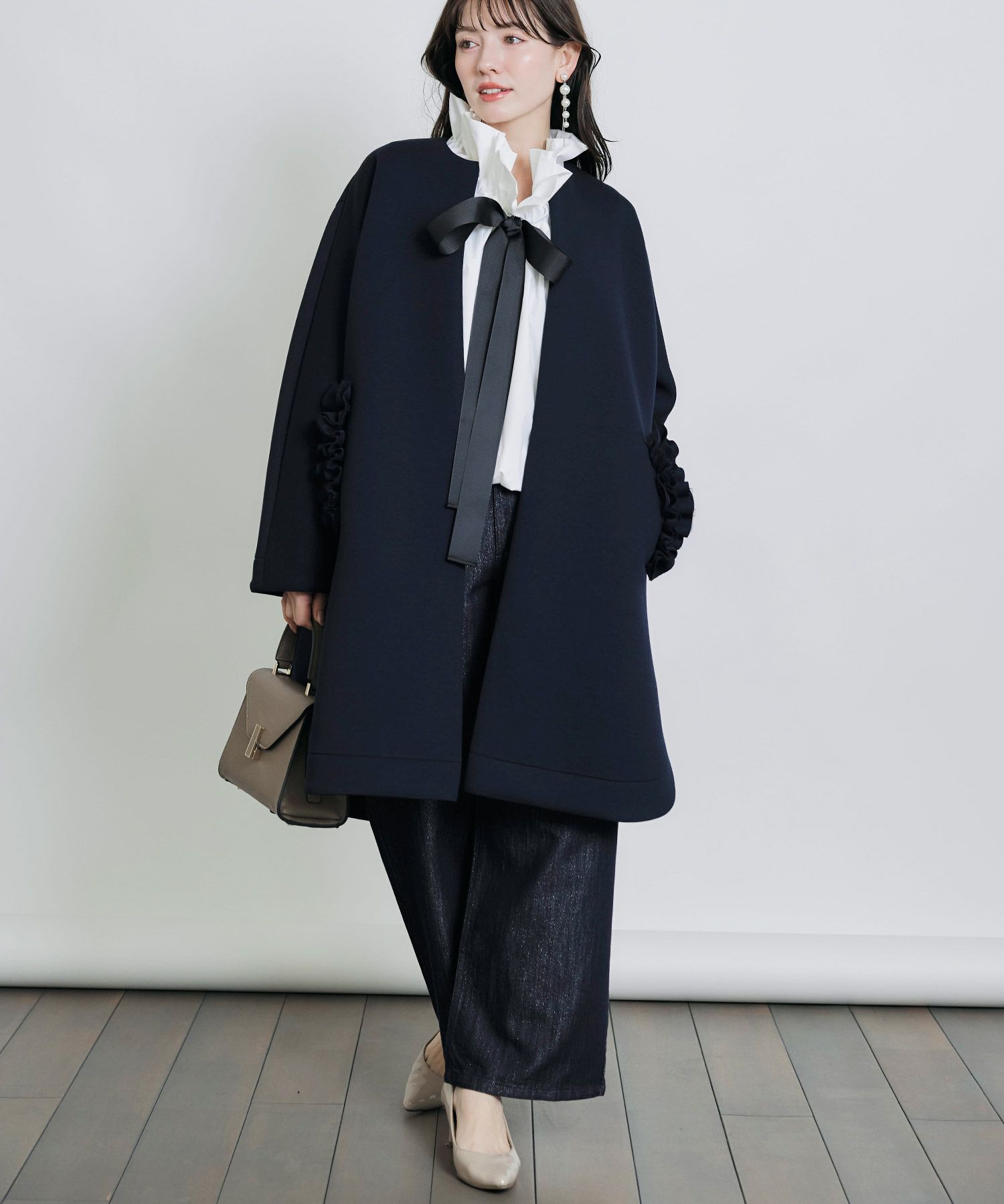 model：H155　着用サイズ：M　チャコールグレー