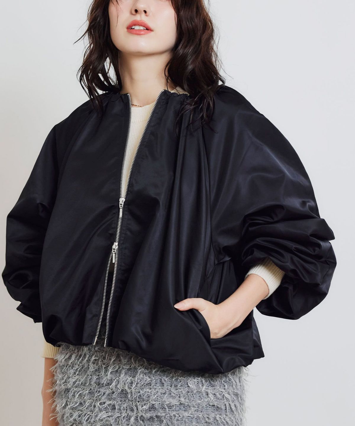 model：H155　着用サイズ：M　ブラック