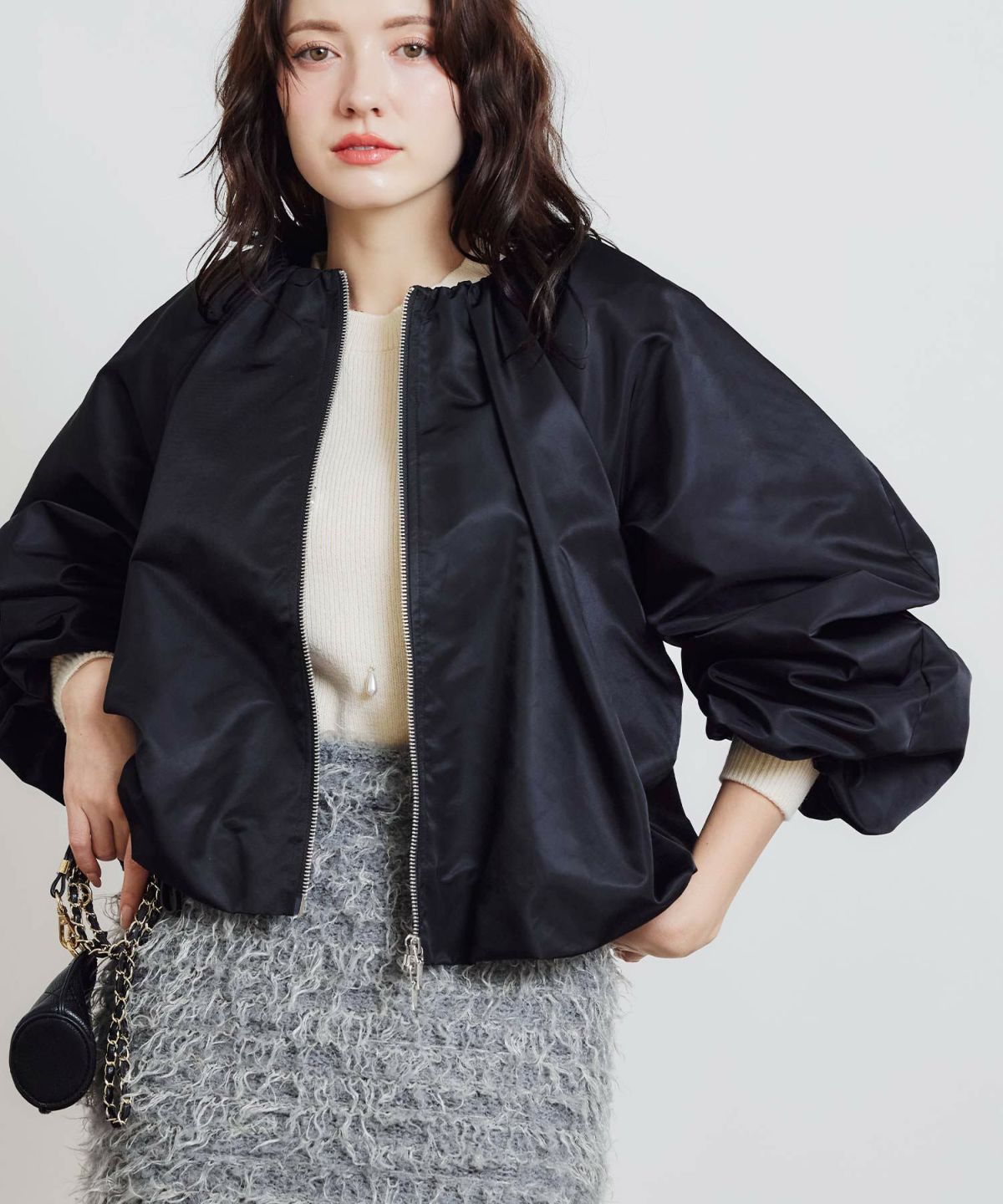 model：H155　着用サイズ：M　ブラック