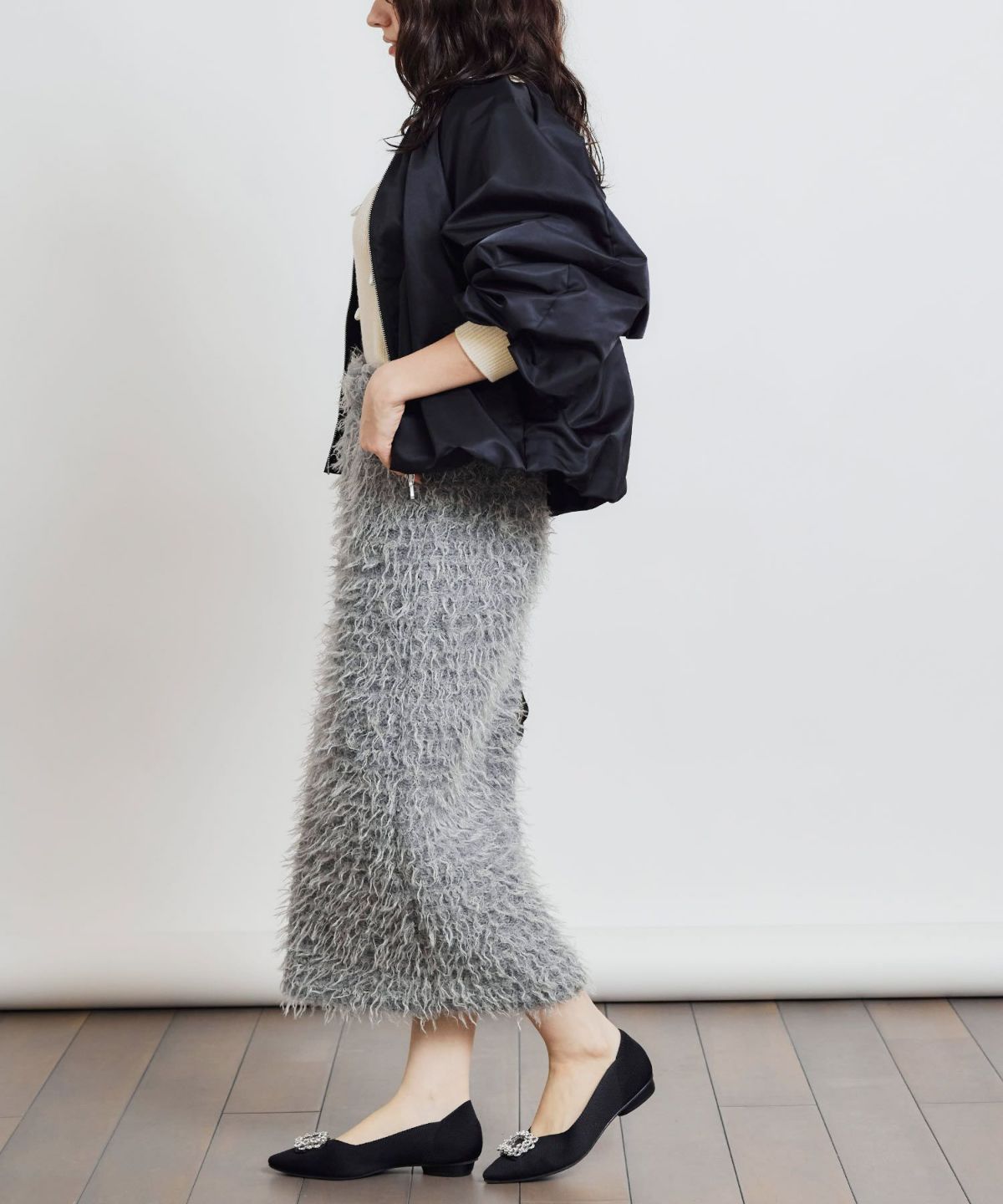 model：H155　着用サイズ：M　ブラック