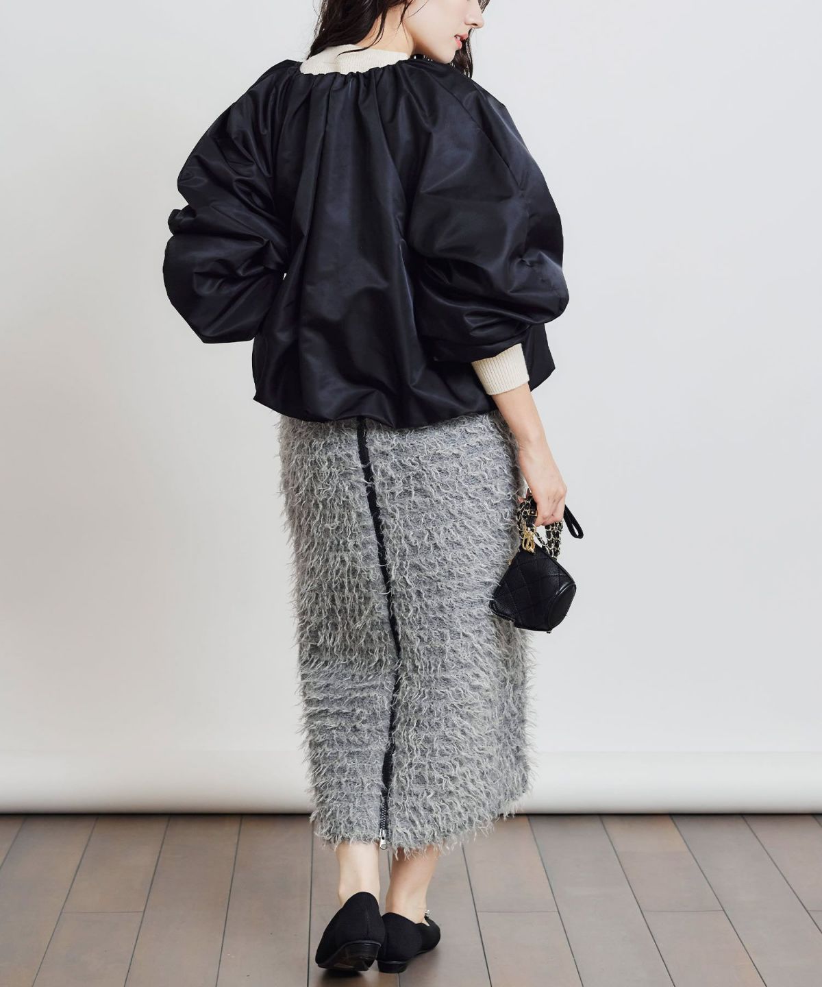 model：H155　着用サイズ：M　ブラック