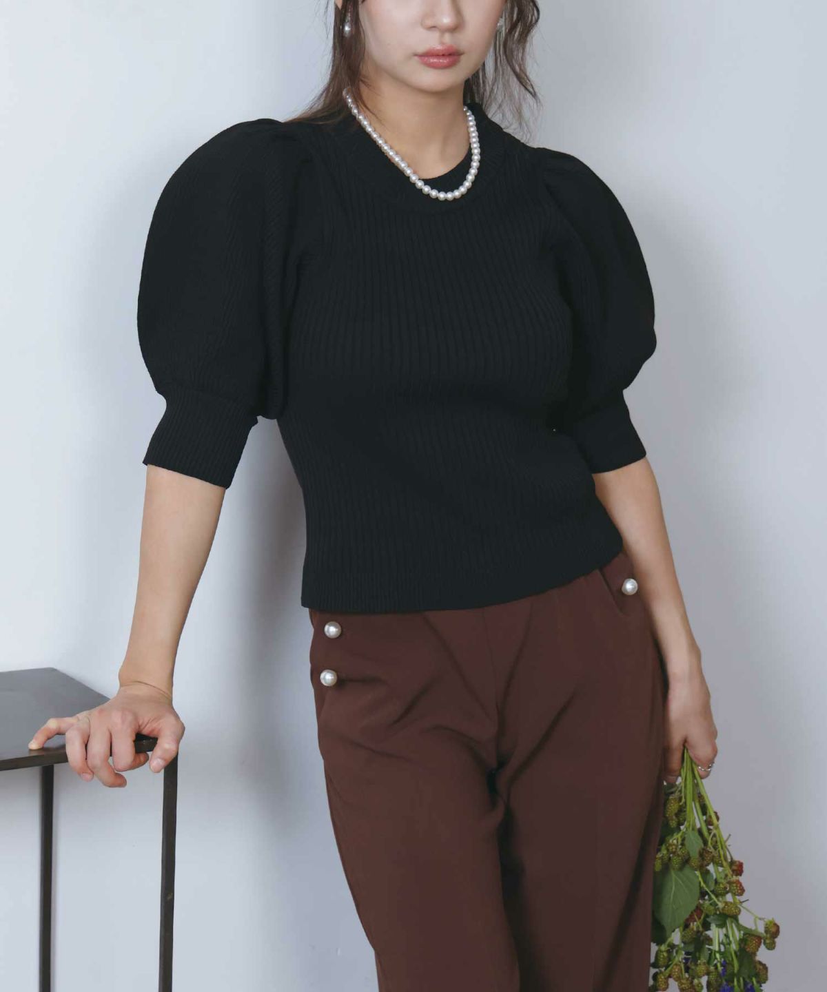 model：H160　着用サイズ：M　ブラック