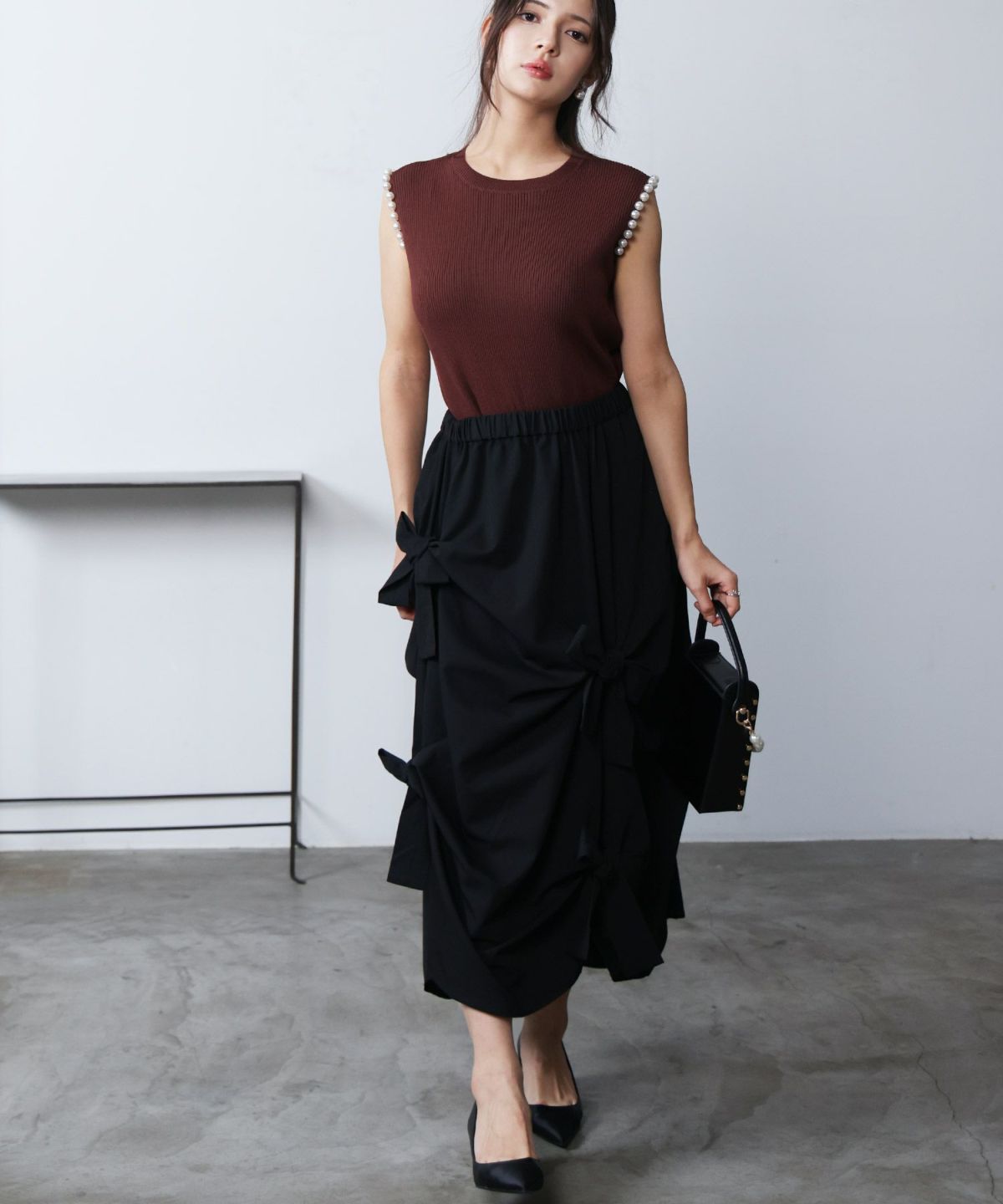 model：H160　着用サイズ：M　ブラウン