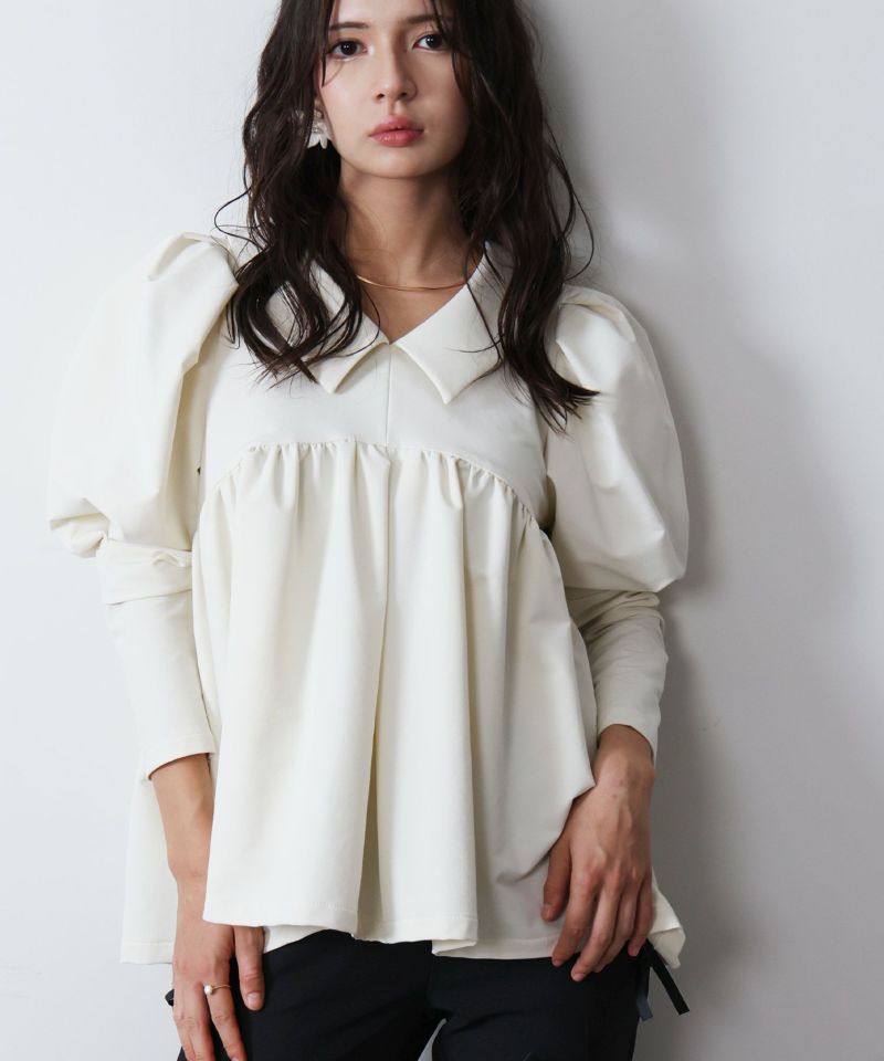 model：H160　着用サイズ：M　アイボリー