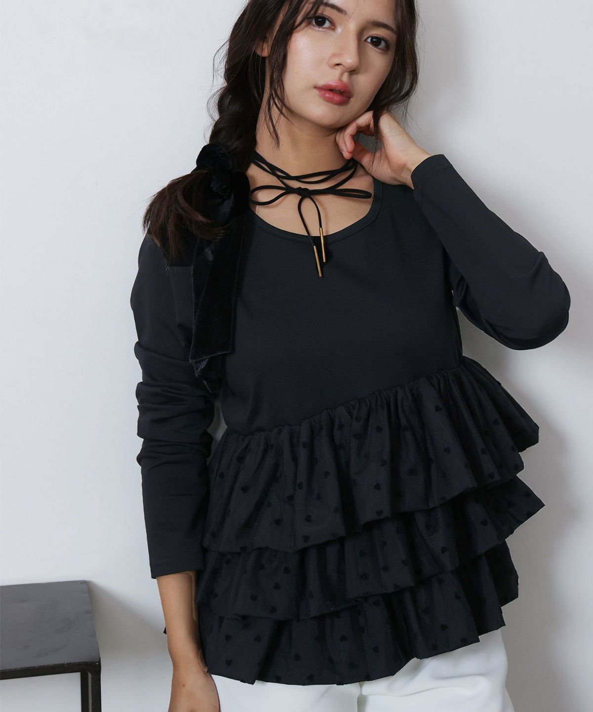 model：H160　着用サイズ：M　ブラック