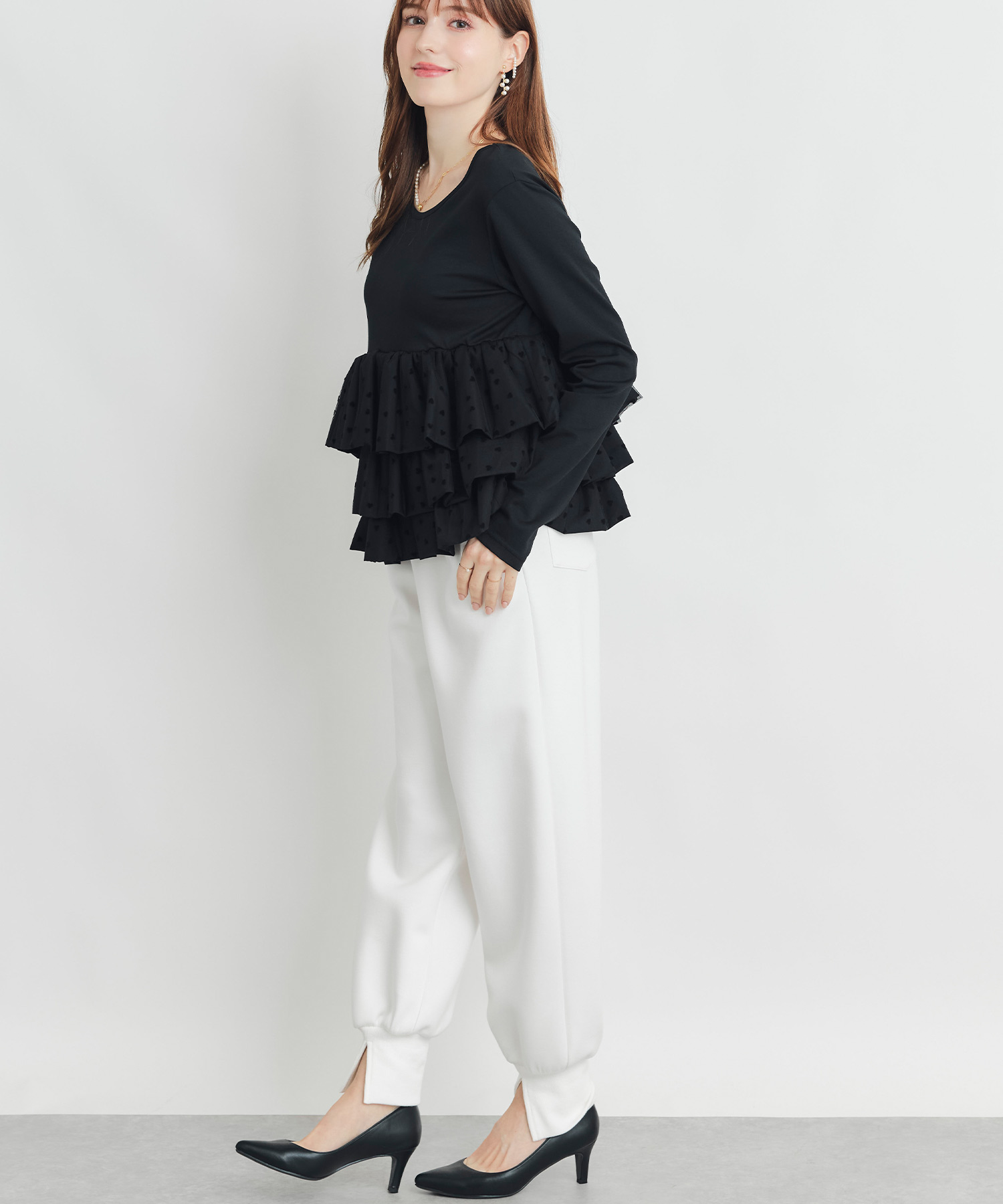 model：H160　着用サイズ：M　ブラック