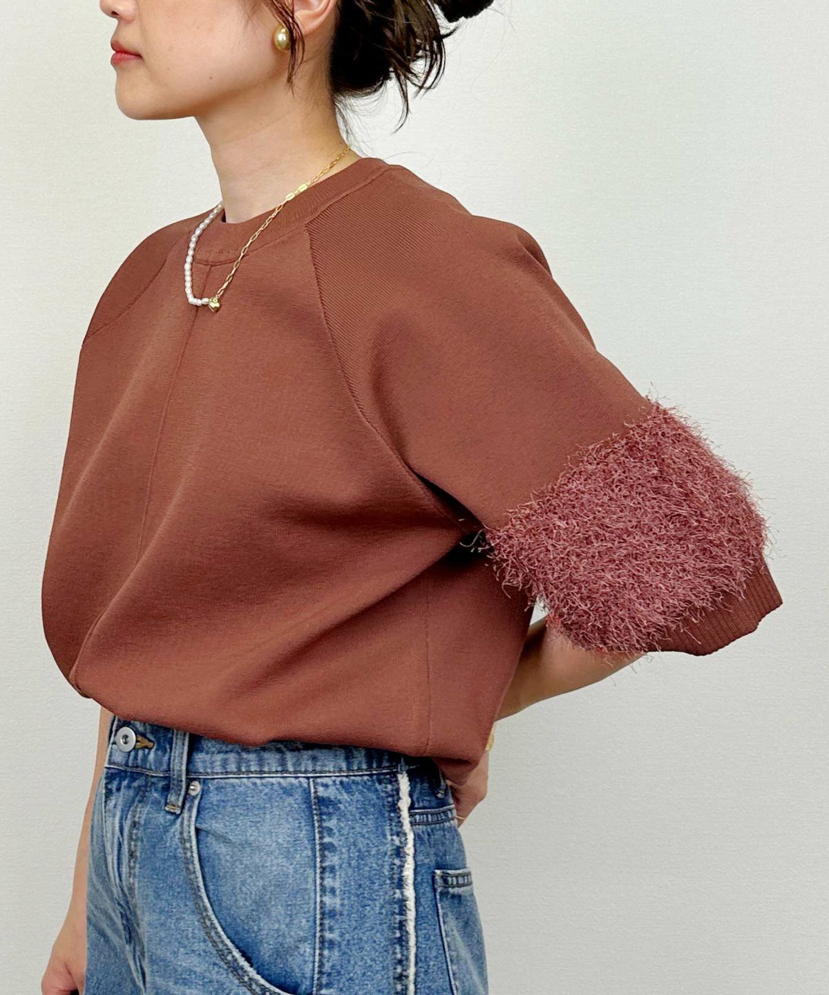 model：H164　着用サイズ：M　テラコッタ