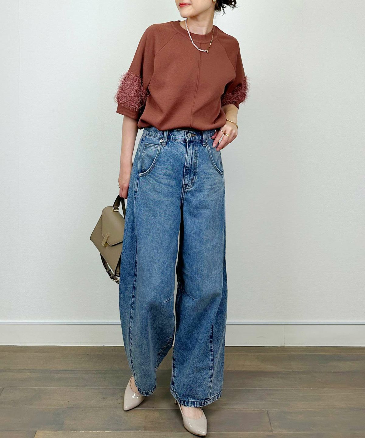 model：H164　着用サイズ：M　テラコッタ