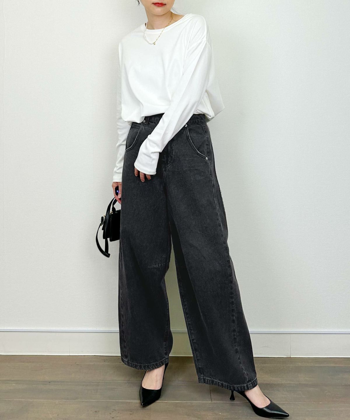 model：H164　着用サイズ：M　ブラック