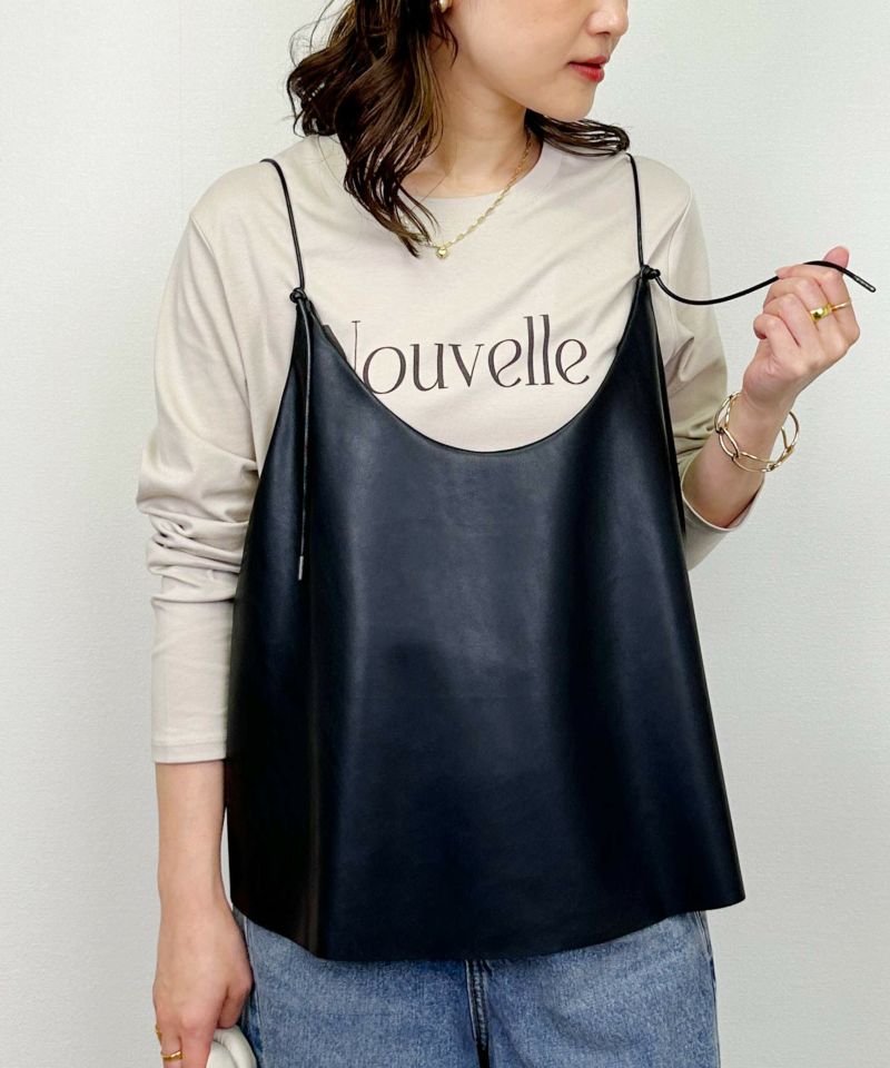 トップス leather bisuche アンダー ザ スターズ レザー ビスチェ トップ - Cider