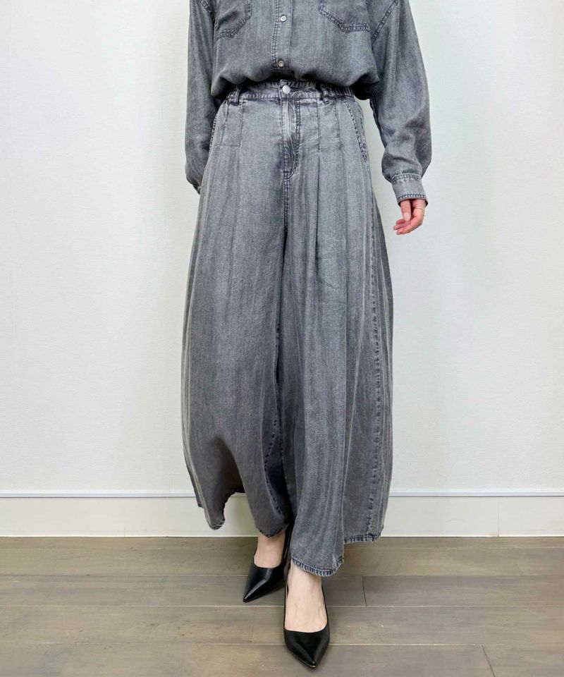 セットアップ可能】バイオシルクタックワイドフレアパンツ