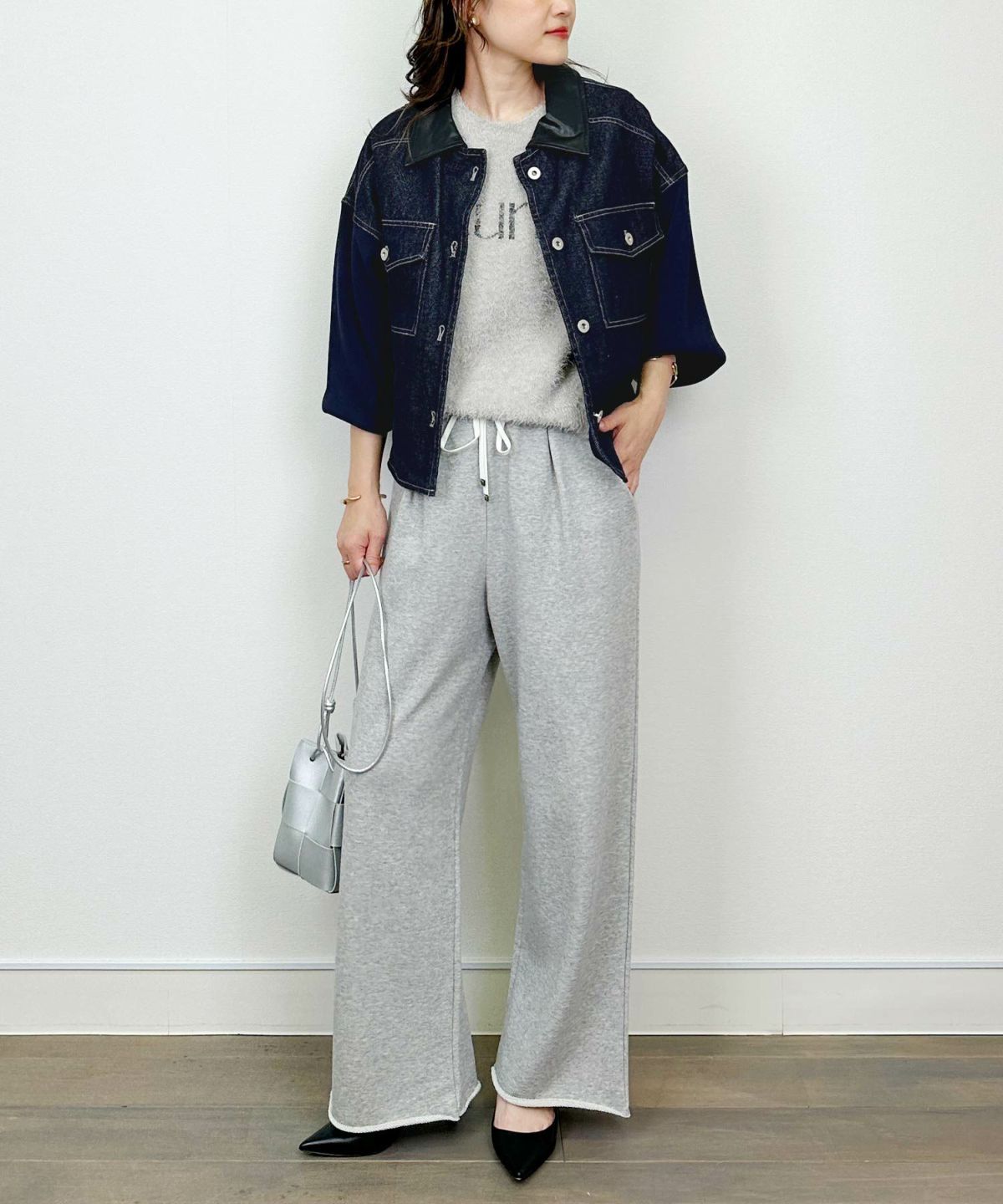 model：H164　着用サイズ：M　グレー