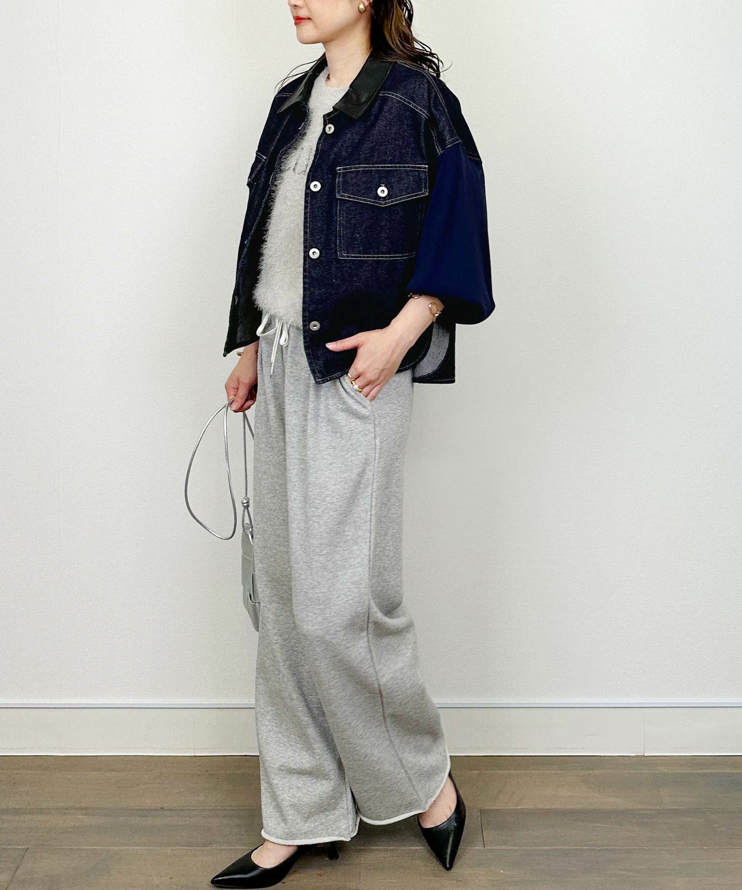 model：H164　着用サイズ：M　グレー