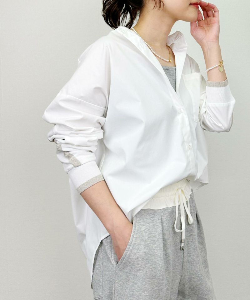 model：H164　着用サイズ：M　オフホワイト