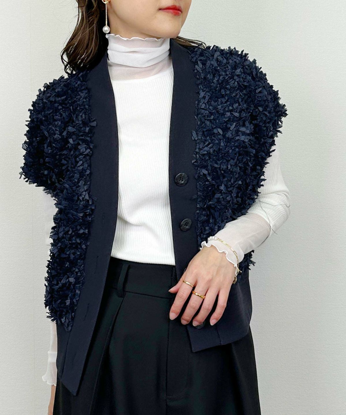 model：H164　着用サイズ：M　ネイビー