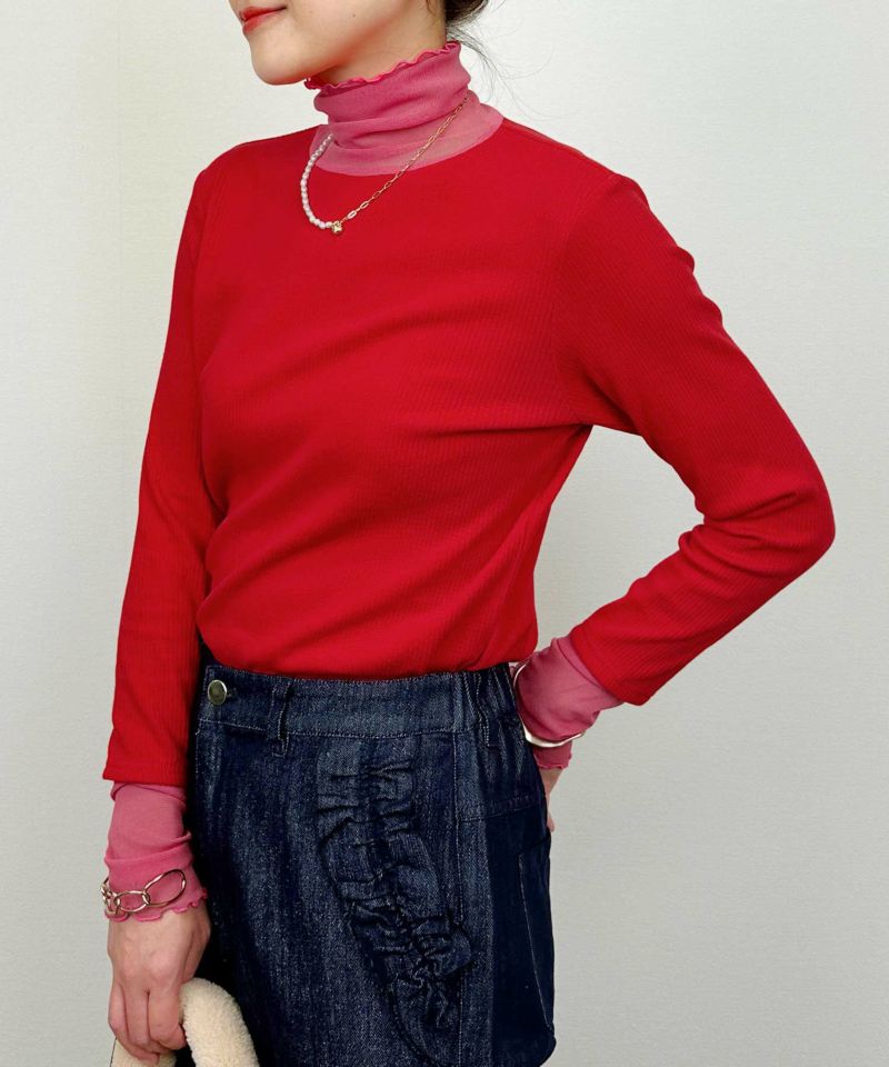 model：H164　着用サイズ：M　レッド