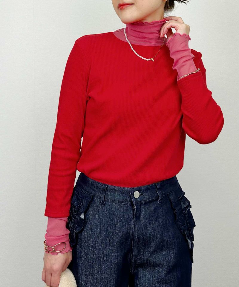 model：H164　着用サイズ：M　レッド