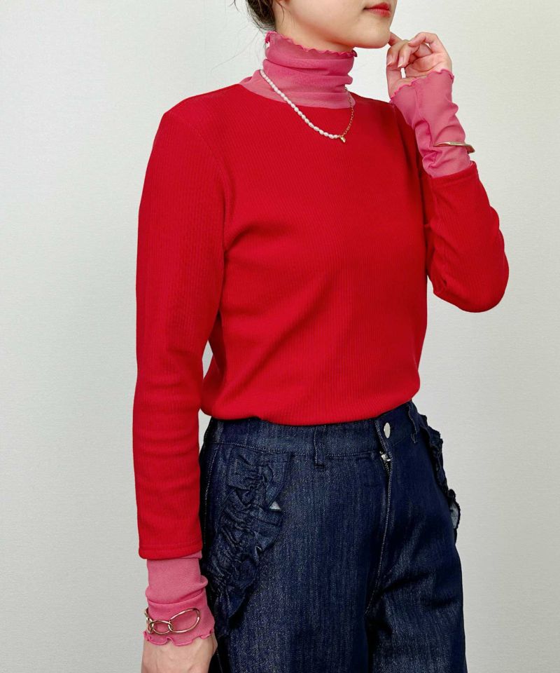 model：H164　着用サイズ：M　レッド