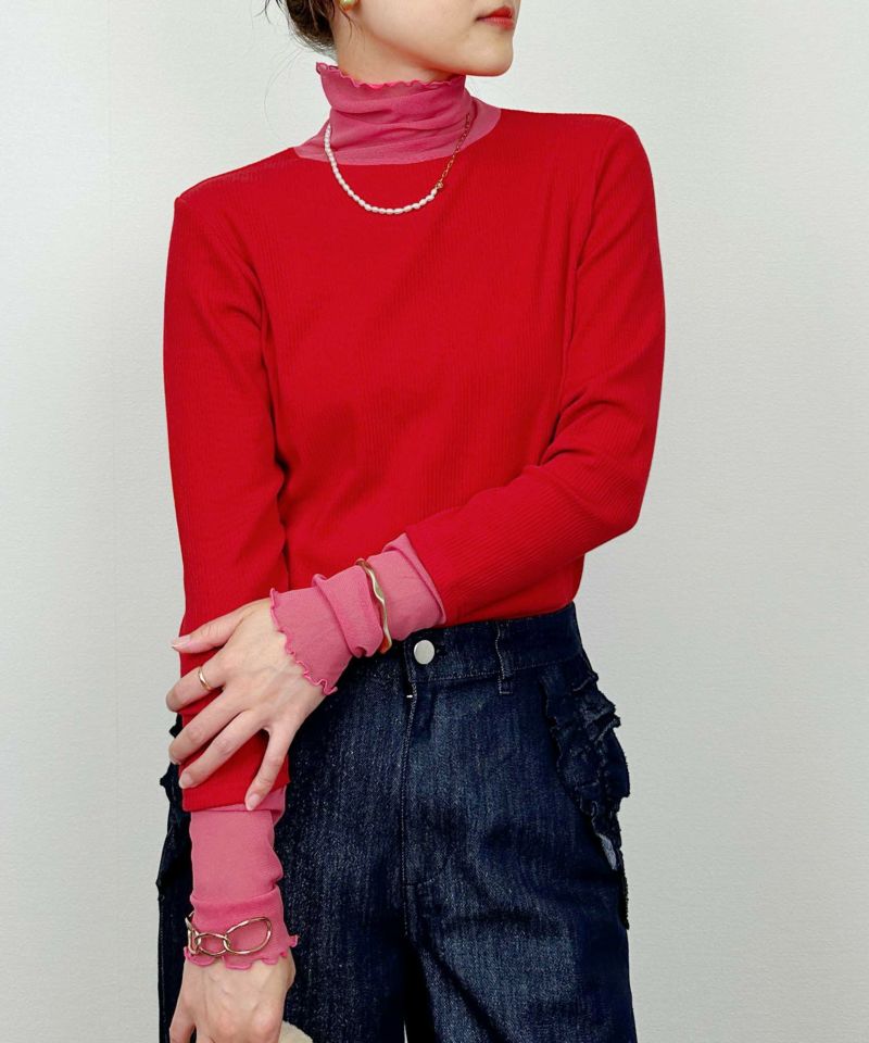 model：H164　着用サイズ：M　レッド