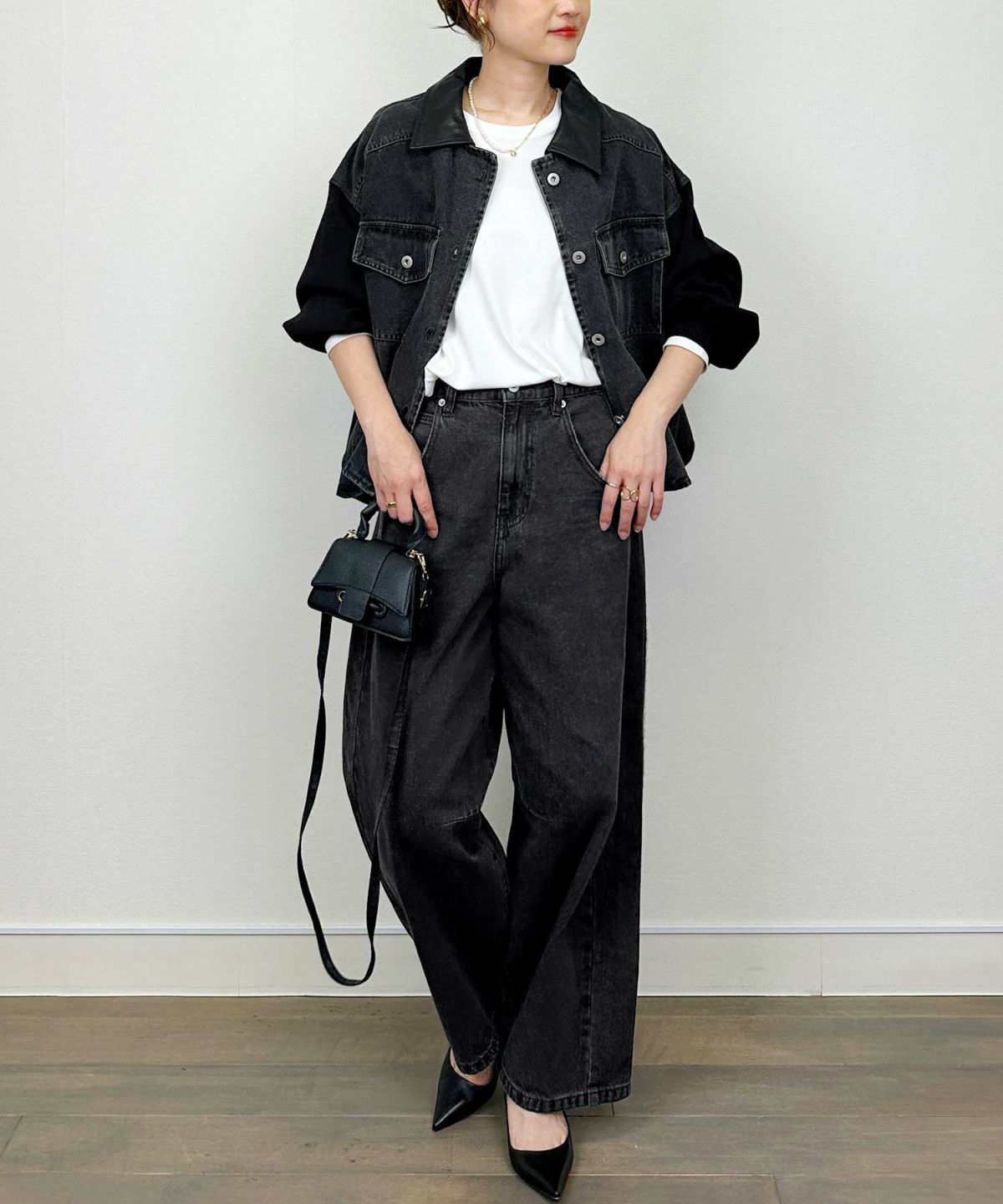 model：H164　着用サイズ：M　ブラック