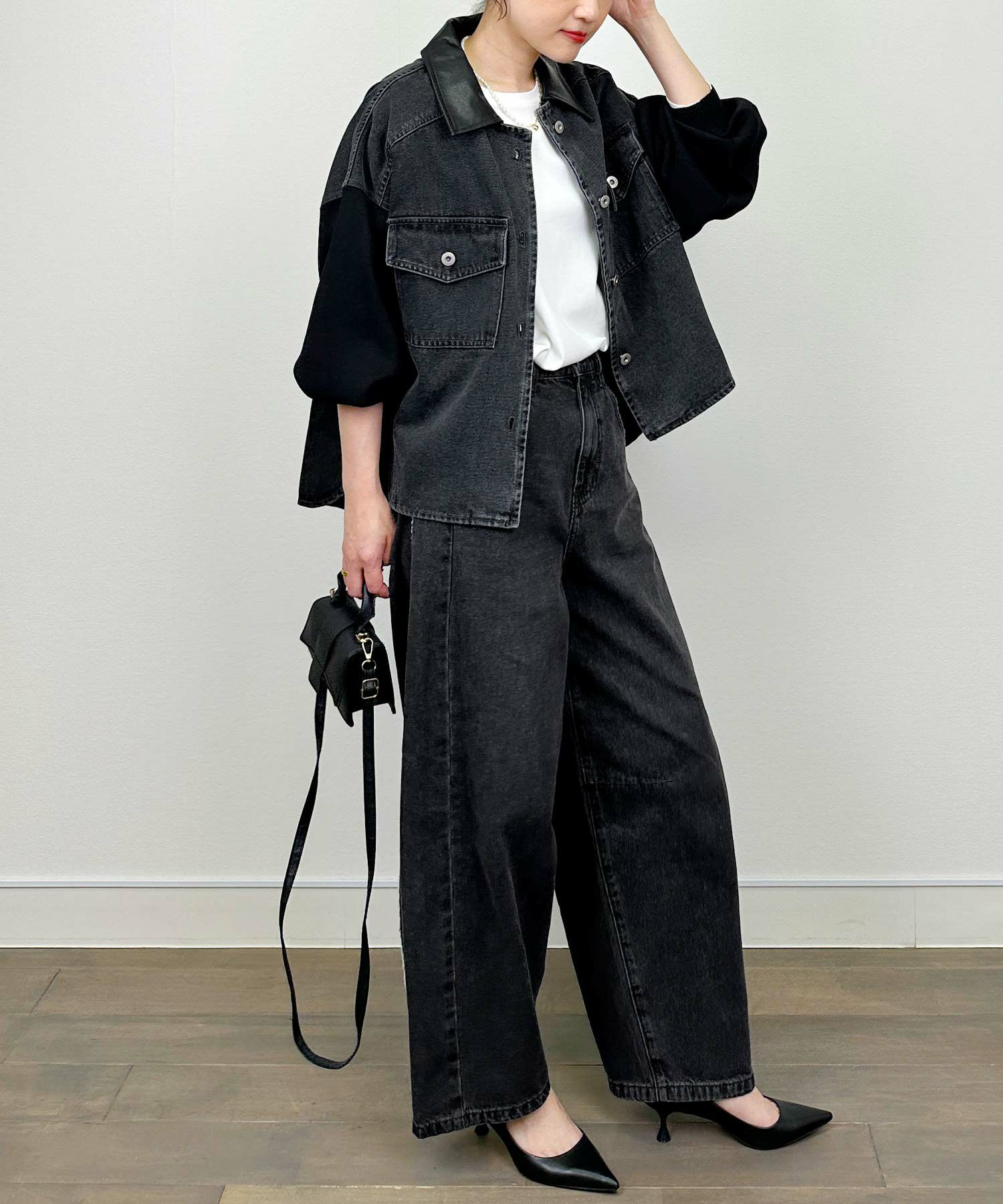 model：H164　着用サイズ：M　ブラック