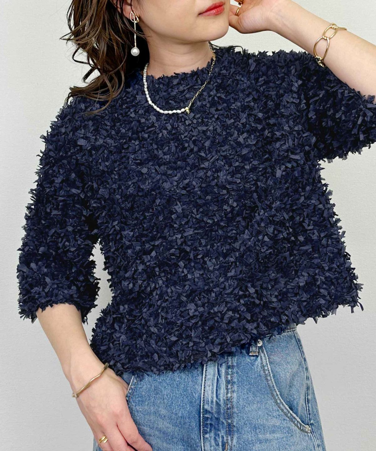 model：H164　着用サイズ：M　ネイビー