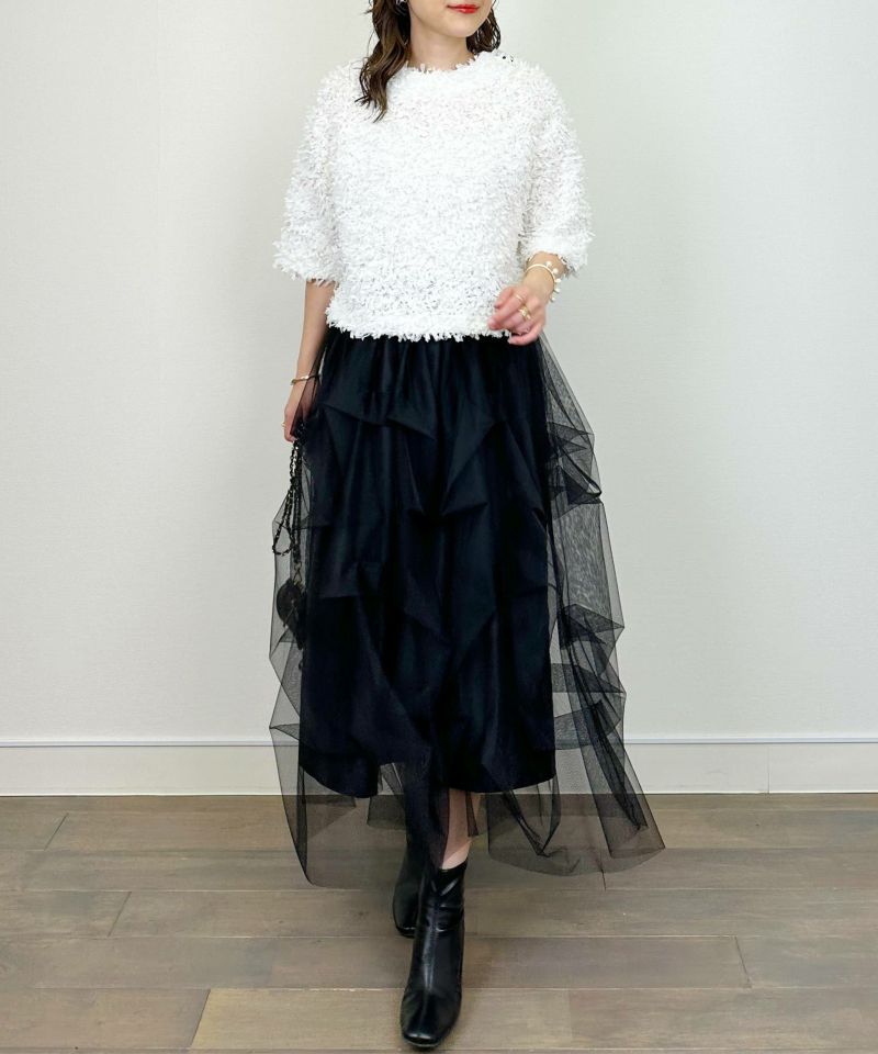 model：H164　着用サイズ：M　オフホワイト