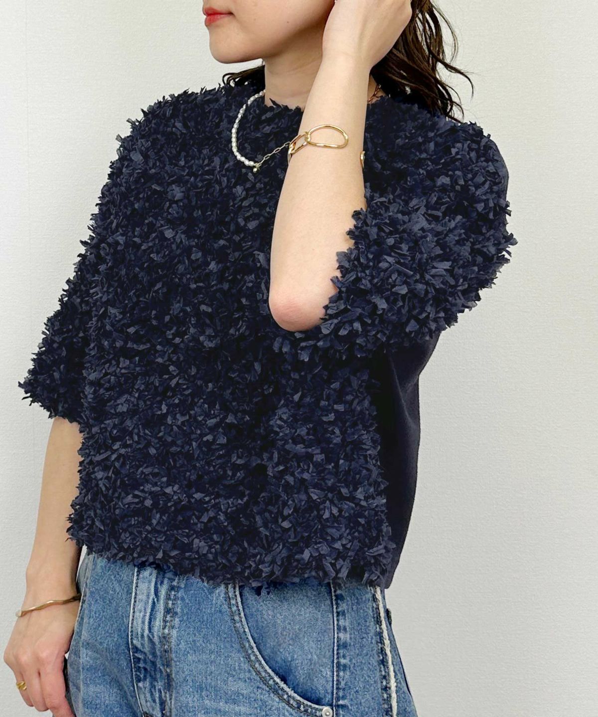 model：H164　着用サイズ：M　ネイビー