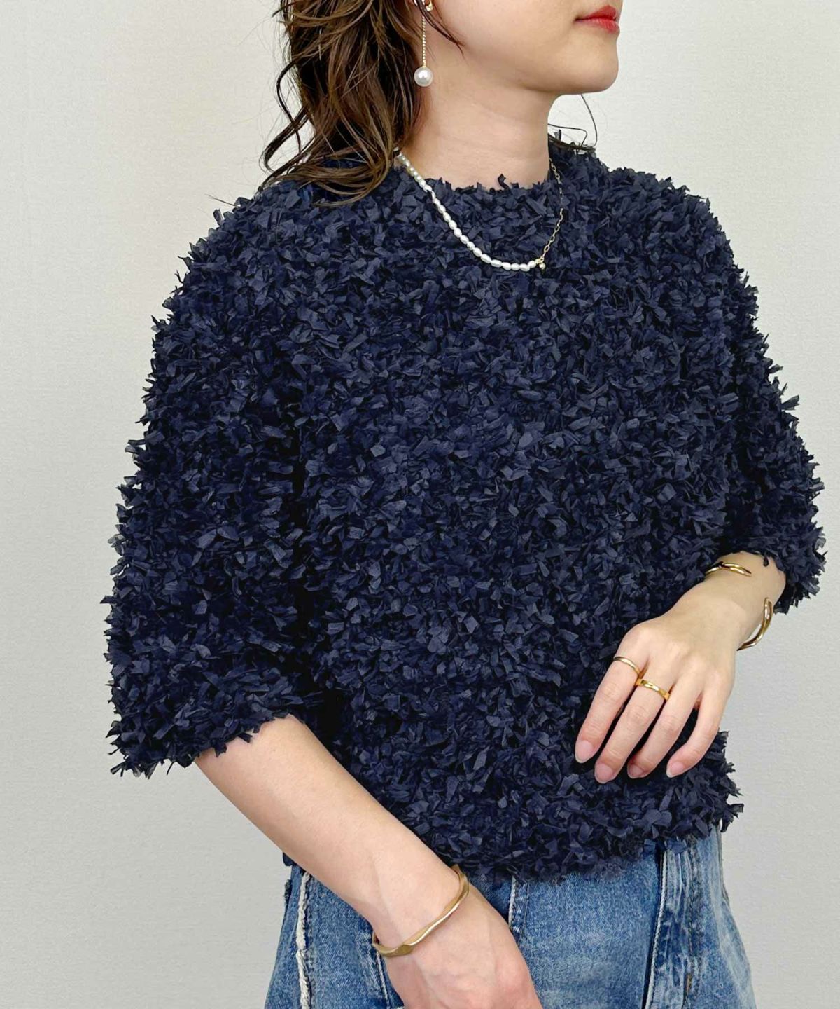 model：H164　着用サイズ：M　ネイビー