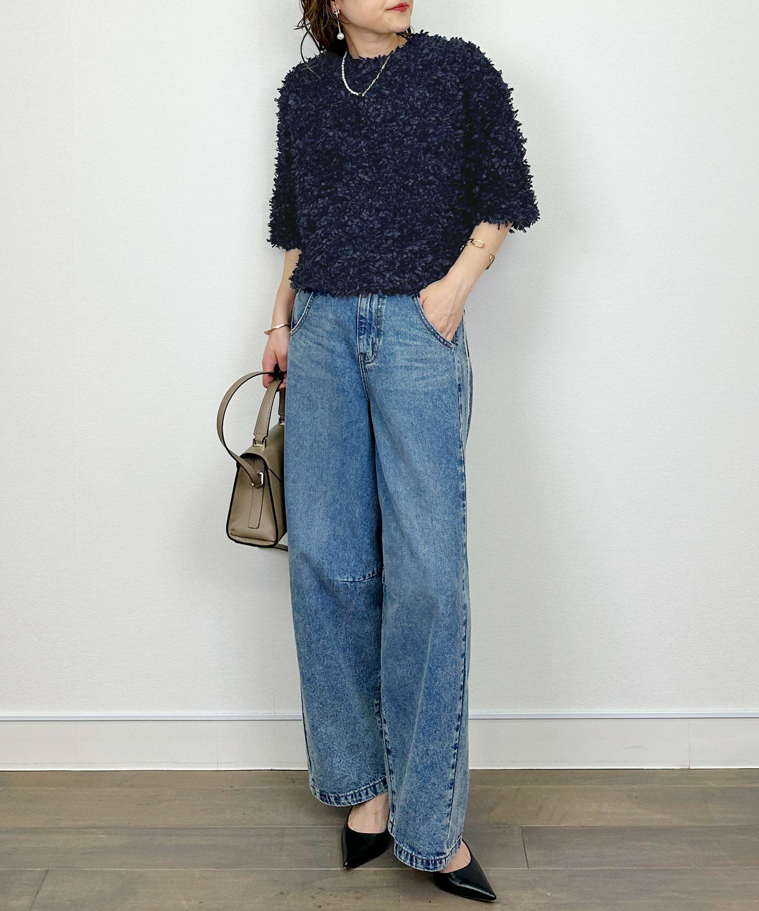 model：H164　着用サイズ：M　ネイビー