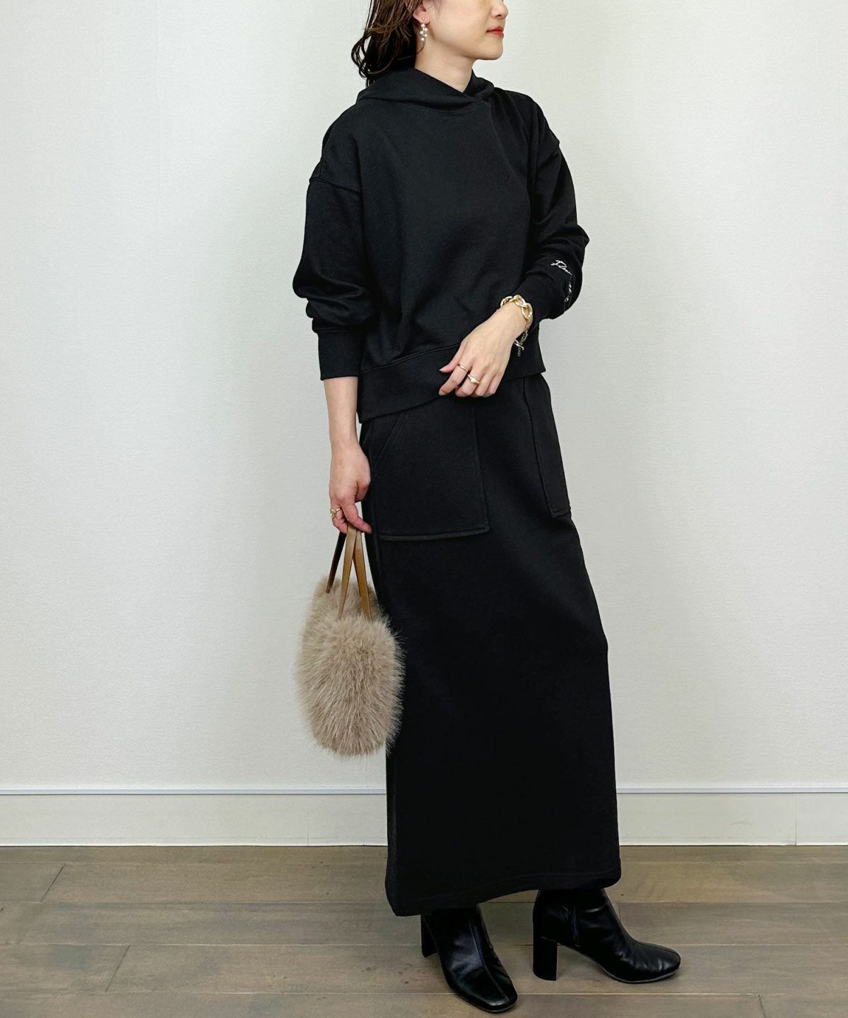 model：H164　着用サイズ：M　ブラック　セットアップで